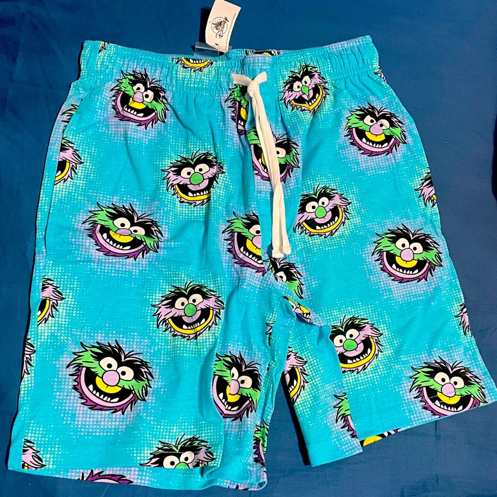 Small Men's Muppetts ANIMAL Blue Sleep Shorts NWT Disney
